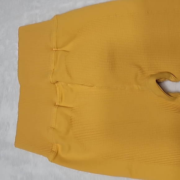 FP Movement by Free People Happiness Runs 7/8 Length Ribbed Leggings Yellow XS - Picture 7 of 14